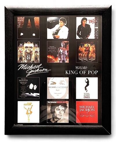 MICHAEL JACKSON 50 Years King of Pop Album Covers Framed Poster 58cm x 48cm