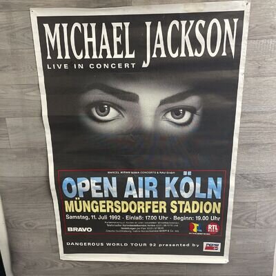 Michael Jackson Concert Poster 1992 Koln Very Rare 32” X 23.5” Pepsi