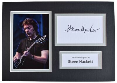 Steve Hackett Signed Autograph A4 photo mount display Genesis Music AFTAL & COA