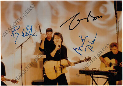 GENESIS Photo FULLY SIGNED - Mike Rutherford Tony Banks +1 Can't Dance AUTOGRAPH