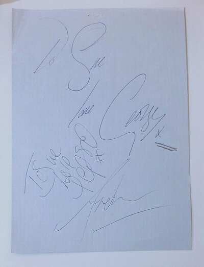 Wham BARE Sheet SIGNED AUTOGRAPHED By George Michael Andrew Ridgeley AND Pepsi D