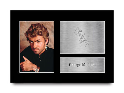 George Michael Signed Pre Printed Autograph A4 Photo Gift For a Pop Fan