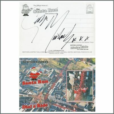 George Michael Autographed The Santa Run Newtown Powys Promotional Postcard (UK)