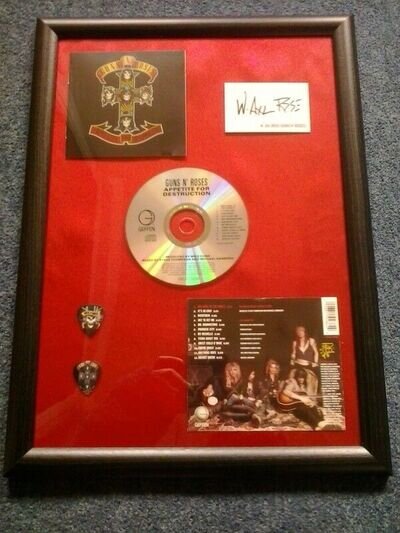 GUNS N' ROSES - APPETITE FOR DESTRUCTION Framed CD Album W/ Facsimile Autograph