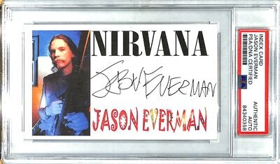 JASON EVERMAN Nirvana Signed Autographed Index Card PSA/DNA Slabbed