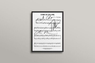 Nirvana "Come As You Are" Facsimile Machine Autographs (UNFRAMED)