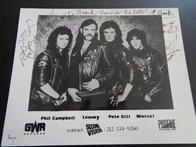 MOTORHEAD AUTOGRAPH /SIGNED PROMOTIONAL PHOTOGRAPH SIGNED BY ALL FOUR CIRCA 1986