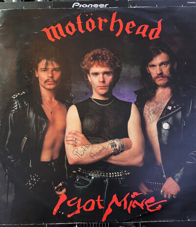 Motorhead Lemmy Kilminster Filthy Phil Signed 12" Vinyl I Got Mine BROX 165 1983