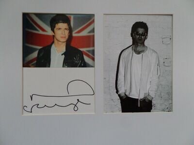 NOEL GALLAGHER AUTOGRAPHED MOUNTED DISPLAY. 16 X 12 INCHES.