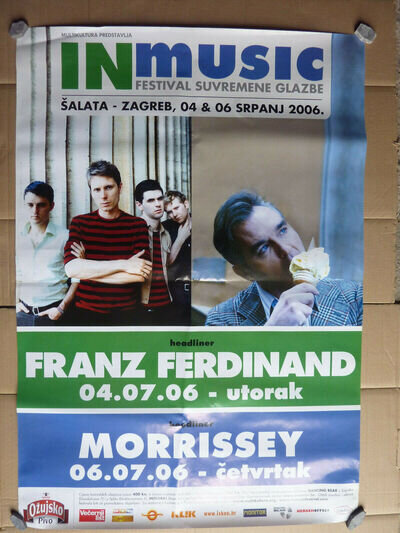 FRANZ FERDINAND / MORRISSEY 2006 Zagreb Croatia ORIGINAL CROATIAN CONCERT POSTER