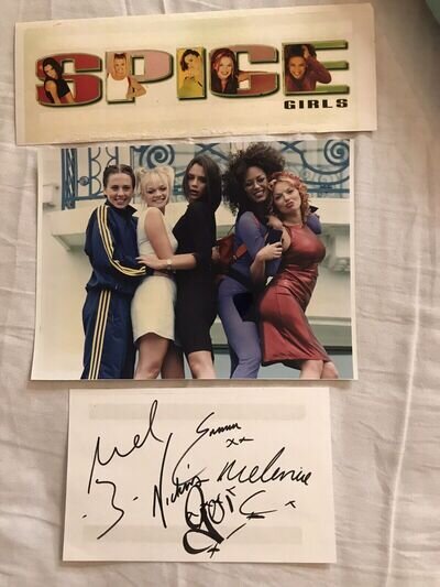 Genuine Clear Spice Girls All 5 Autographs