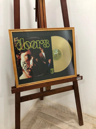 The Doors LP Autographed Framed Vinyl Gold Record - Signature