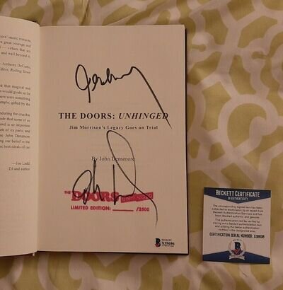 John Densmore The Doors Unhinged signed autographed book Beckett BAS COA #X39696