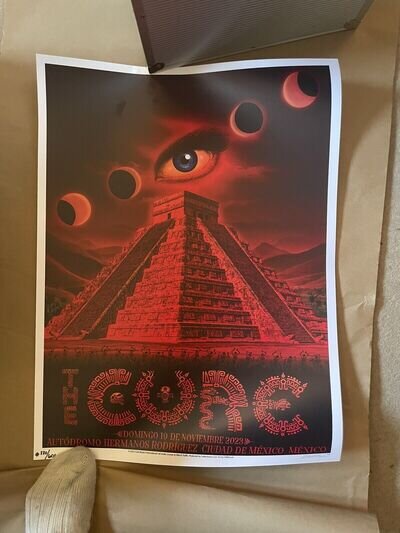 THE CURE VERY RARE AUTOGRAPHED CONCERT POSTER MEXICO 2023 220/600