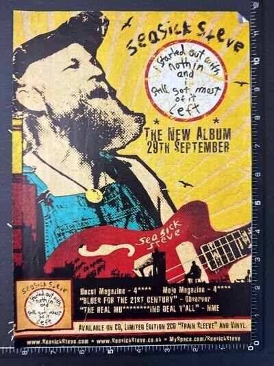 SEASICK STEVE - STARTED OUT WITH NOTHING 8X12' Original Magazine Advert M118