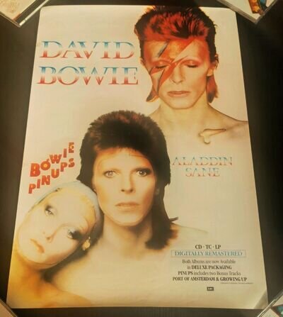 DAVID BOWIE Poster Pin Ups / Aladdin Sane Original EMI UK 1990 Promo Poster