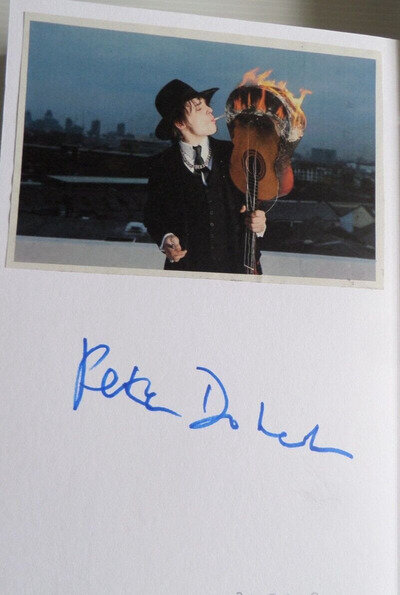 PETE DOHERTY THE LIBERTINES, AUTOGRAPHED 8 X 6 ALBUM PAGE.