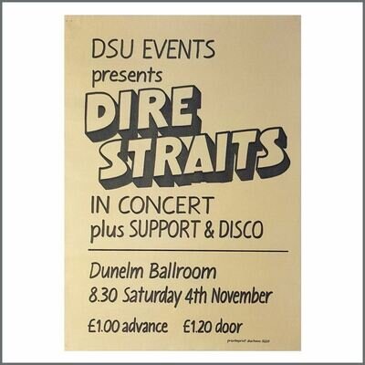 Dire Straits 1978 Durham University Promotional Concert Poster (UK)