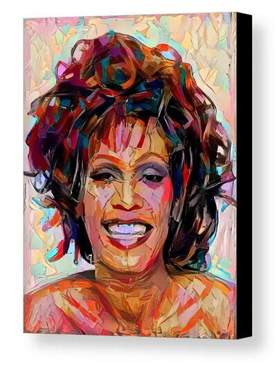 Framed Abstract Whitney Houston 8.5X11 Art Print Limited Edition w/signed COA