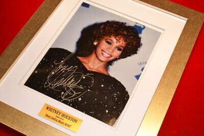 WHITNEY HOUSTON Signed Original RARE Autograph, Frame, Plaque, COA, UACC RD#228