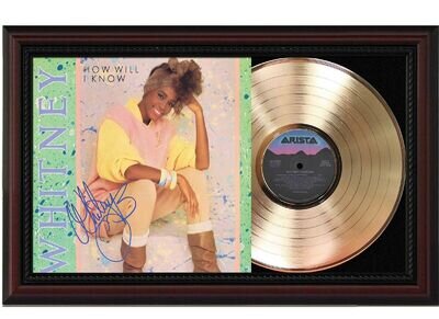 Whitney Houston 1 Framed Cherry wood Reproduction Signature LP Record Display.