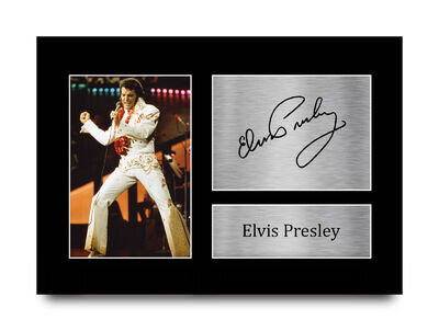 Elvis Presley Signed A4 Framed Printed Autograph Poster Print Music Gift