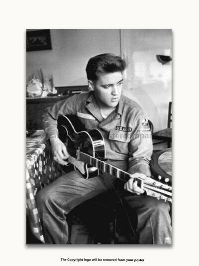 Elvis - U.S Army Guitar - The King - Licensed ENCAPSULATED / LAMINATED Poster