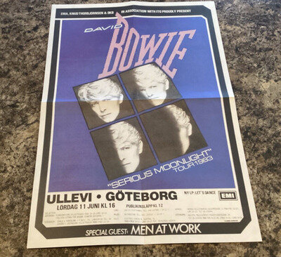 DAVID BOWIE RARE 1983 SERIOUS MOONLIGHT SWEDISH POSTER