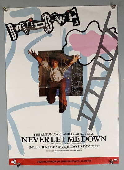 David Bowie Poster Original EMI Promo Never Let Me Down 1987