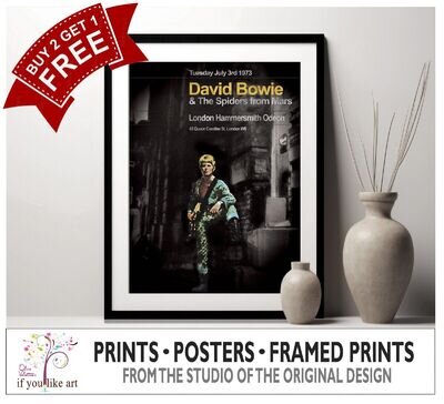 David Bowie - Ziggy Last Concert Series Poster MULTI-PRINT 3 FRAMED Options