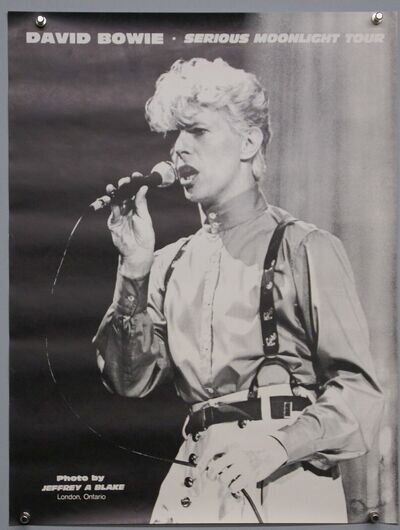 David Bowie Poster Original By Jeffrey A Blake Serious Moonlight Tour 1984 #2