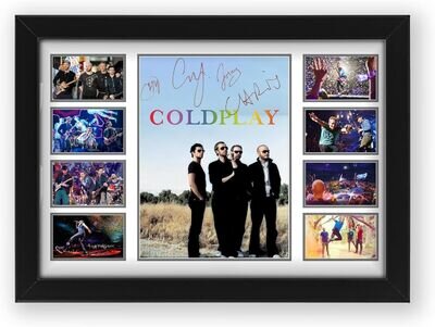 Coldplay Autograph Poster Print - Limited Edition Signed Collage