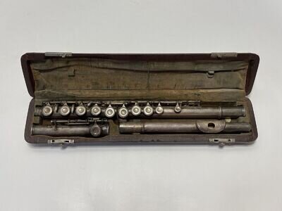 Antique Vintage Silver Plated Sicilian Musical Flute, Italy