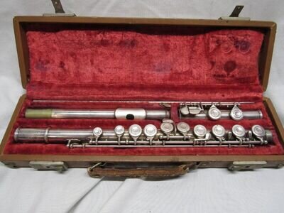 Vintage 1966 ARTLEY NICKEL PLATED FLUTE, ELKHART INDIANA Serial No. 152536