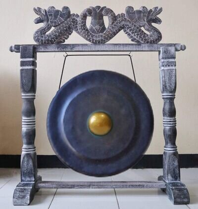 Large Healing Gong in Stand - 80cm - Black