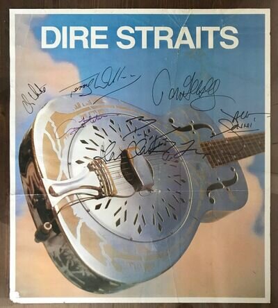 DIRE STRAITS rare 1985 Brothers in Arms Poster - fully SIGNED / AUTOGRAPHED by 7