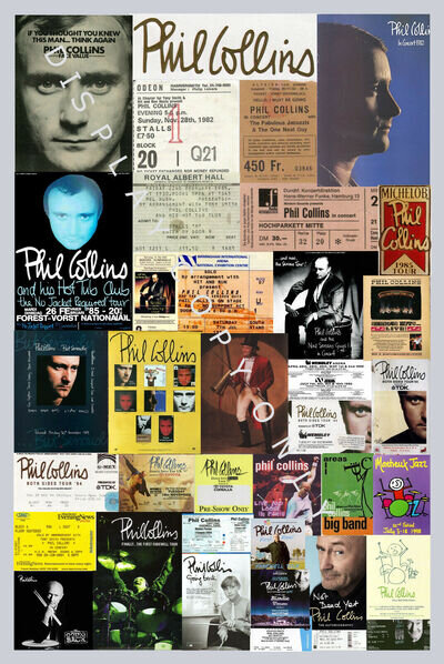 **PHIL COLLINS** TOUR Memorabilia POSTER 1980s To 2010s  8in X 12inch **NEW**