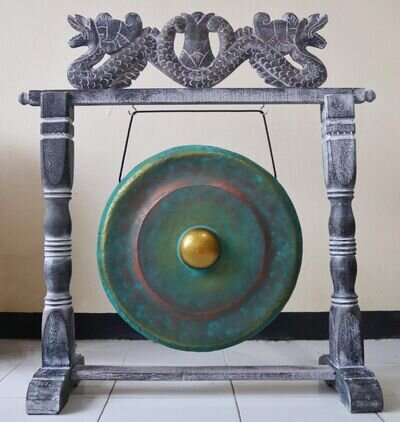 Small Gong in Stand 25cm Greenwash Healing Gong