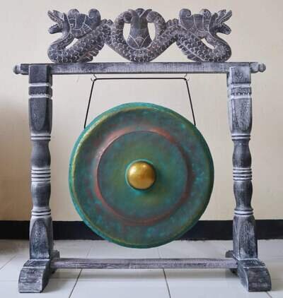 1 X Small Gong in Stand - 25cm - Greenwash