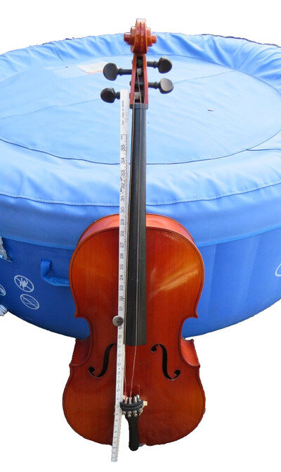 1/2 SIZE VINTAGE CELLO WITH SOFT CASE BY MUSIMA EAST GERMANY REQUIRES ATTENTION