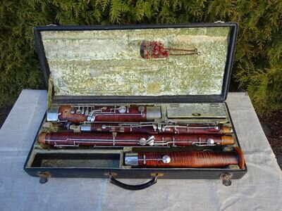 Vintage Bassoon With 3 S Bows Approx 134cm