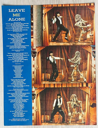 MICHAEL JACKSON - LEAVE ME ALONE 1989 Full page UK lyric poster