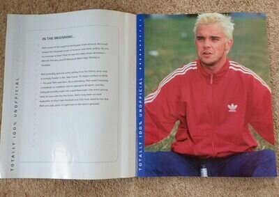 Robbie Williams Poster & story​ Book Memorabilia. Over 20 Tear Out Colour Photos