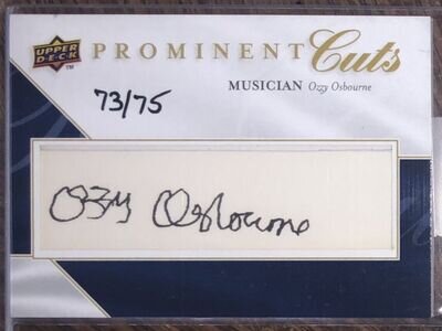 2009 UPPER DECK PROMINENT CUTS OZZY OSBOURNE AUTO CARD 73/75 PSA/DNA CERTIFIED