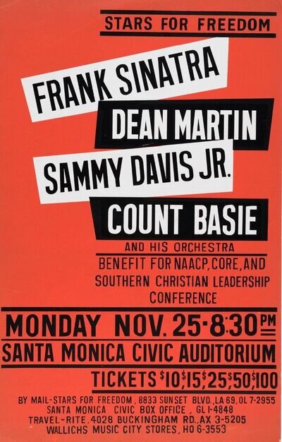 Frank Sinatra / Deam Martin / Sammy Davis 16" x 12" Photo Repro Concert Poster