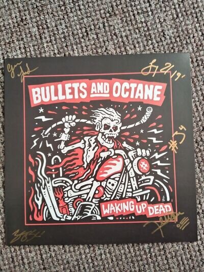 Waking Up Dead - Bullets And Octane LP Red Vinyl SIGNED Guns N Roses Buckcherry