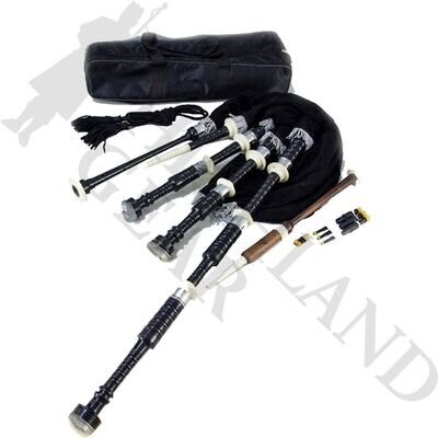 Scottish Rosewood Bagpipe with Half Silver Trim - Traditional instrument