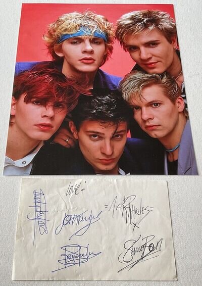 Duran Duran-Signed by the whole band - Sheet of paper & colour pic