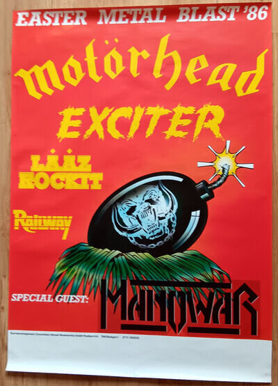 Motorhead - Easter Metal Blast Tour 1986 Poster- Rare