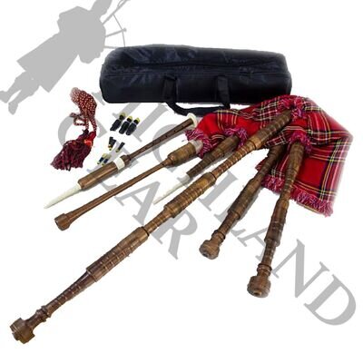 Scottish Highland Rosewood Bagpipe - Built-In Design - Traditional Instrument